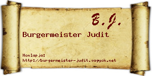 Burgermeister Judit névjegykártya